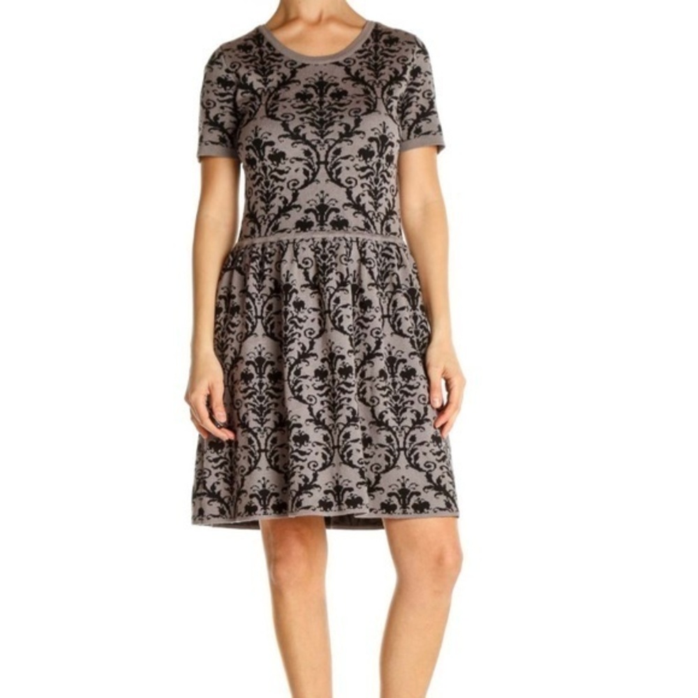 Romeo+Juliet Couture Knit Paisley Knee Length Fit and Flare Dress S